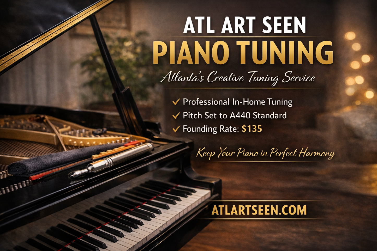 ATL ART SEEN Piano Tuning – Atlanta (Founding Rate)
